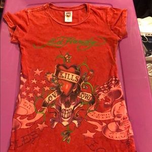 Ed Hardy tee.